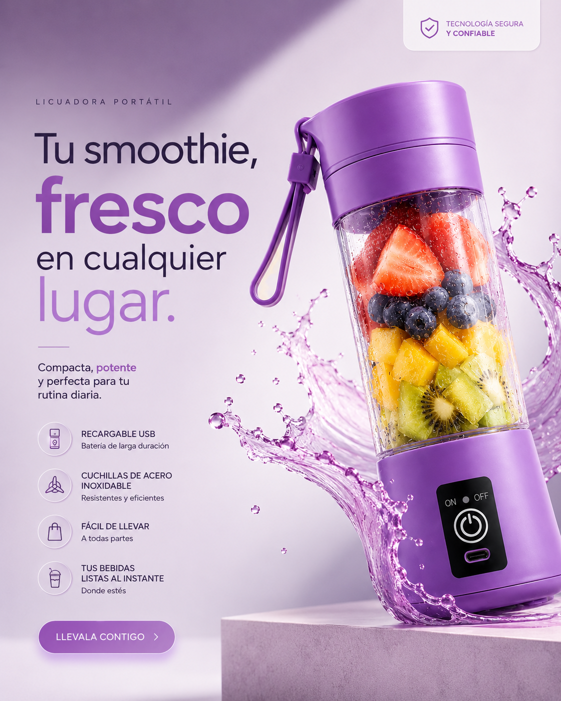 Licuadora Mini Portátil Recargable USB